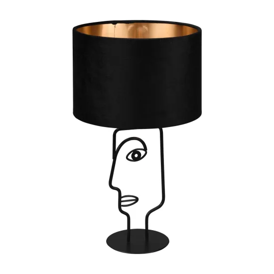 LÁMPARA DE MESA DE METAL PANTALLA NEGRA OTIS 2