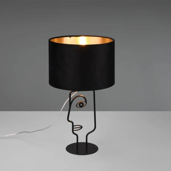LÁMPARA DE MESA DE METAL PANTALLA NEGRA OTIS