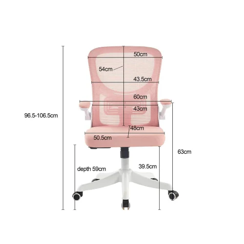 SILLA DE ESCRITORIO CON RUEDAS ROSA AVENTURINA