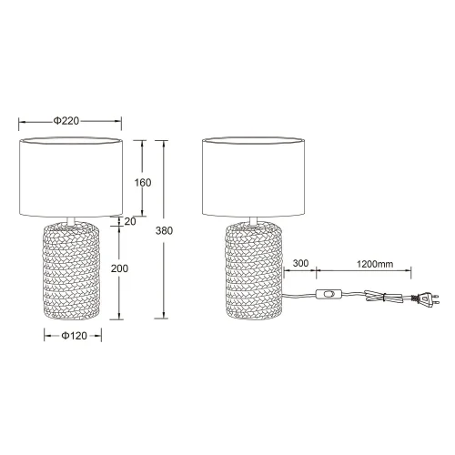 LÁMPARA DE MESA CERÁMICA Ø 22CM E27 DIMAS