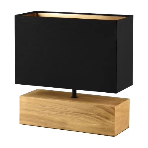 LÁMPARA DE MESA SIGRID MADERA NATURAL PANTALLA NEGRA E27 LÁMPARA DE MESA SIGRID MADERA NATURAL PANTALLA NEGRA E27