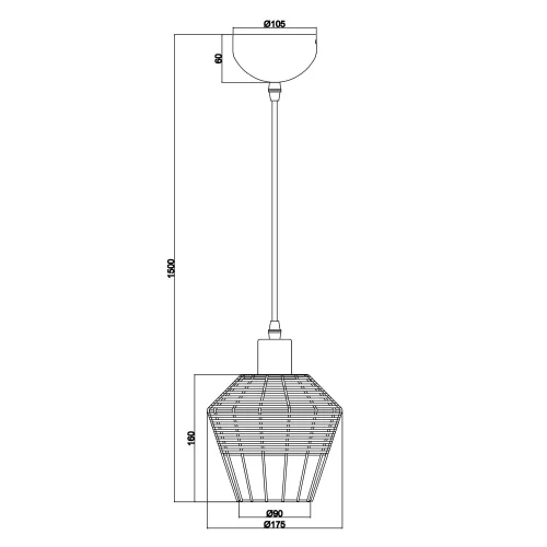 LÁMPARA DE TECHO RATTAN NATURAL Ø 17 CM GALADRIEL