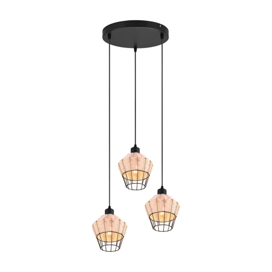 LÁMPARA DE TECHO 3 LUCES RATTAN NATURAL GALADRIEL