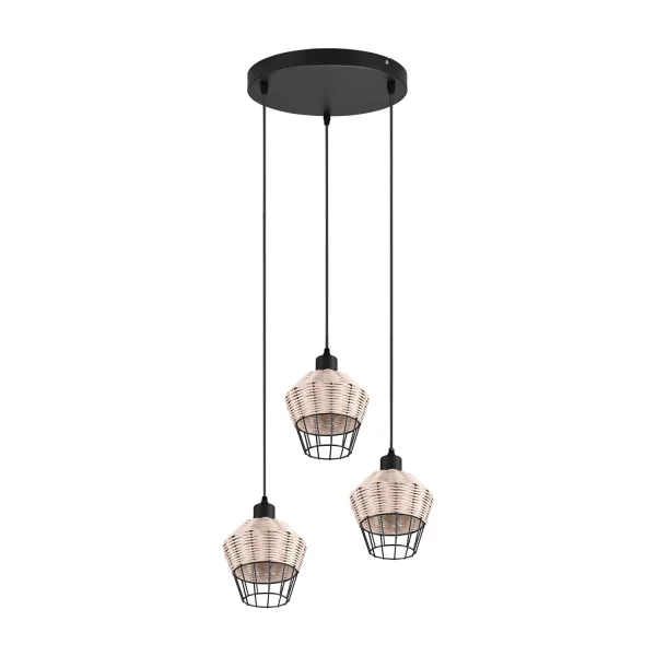 LÁMPARA DE TECHO 3 LUCES RATTAN NATURAL GALADRIEL LÁMPARA DE TECHO 3 LUCES RATTAN NATURAL GALADRIEL