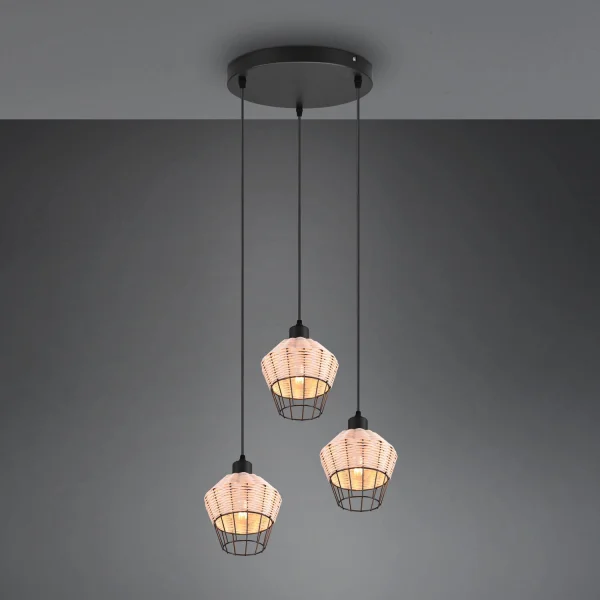 LÁMPARA DE TECHO 3 LUCES RATTAN NATURAL GALADRIEL LÁMPARA DE TECHO 3 LUCES RATTAN NATURAL GALADRIEL