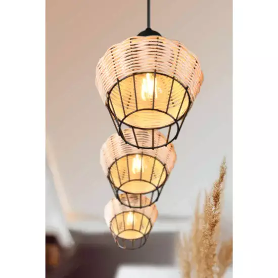 LÁMPARA DE TECHO 3 LUCES RATTAN NATURAL GALADRIEL 2