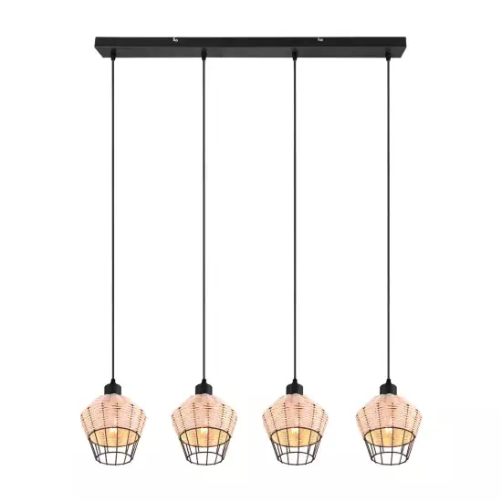 LÁMPARA DE TECHO 4 LUCES RATTAN NATURAL GALADRIEL