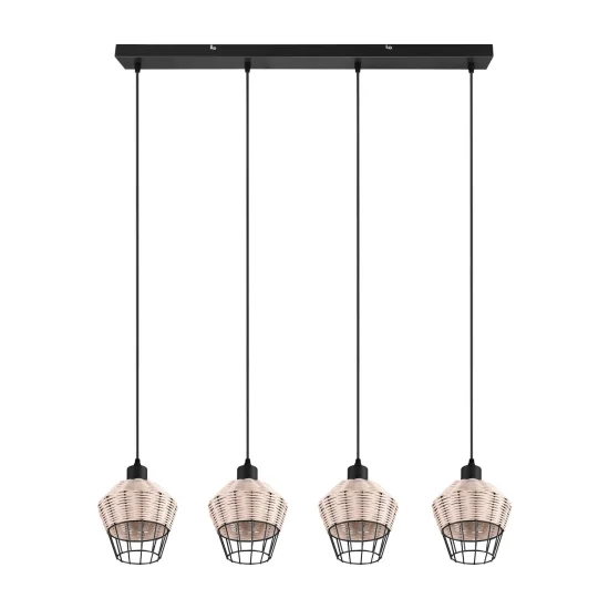 LÁMPARA DE TECHO 4 LUCES RATTAN NATURAL GALADRIEL 2