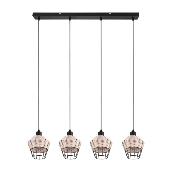 LÁMPARA DE TECHO 4 LUCES RATTAN NATURAL GALADRIEL LÁMPARA DE TECHO 4 LUCES RATTAN NATURAL GALADRIEL