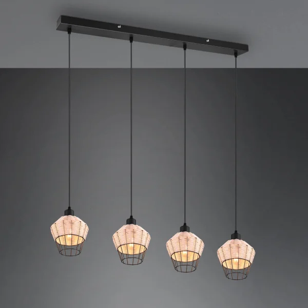 LÁMPARA DE TECHO 4 LUCES RATTAN NATURAL GALADRIEL LÁMPARA DE TECHO 4 LUCES RATTAN NATURAL GALADRIEL