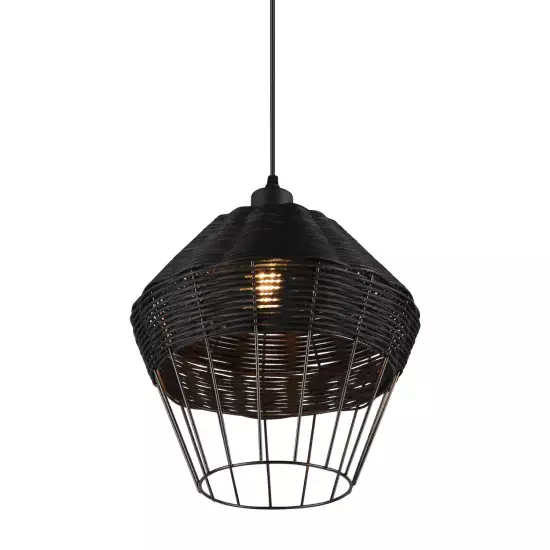 LÁMPARA DE TECHO RATTAN NEGRO Ø 30 CM GALADRIEL