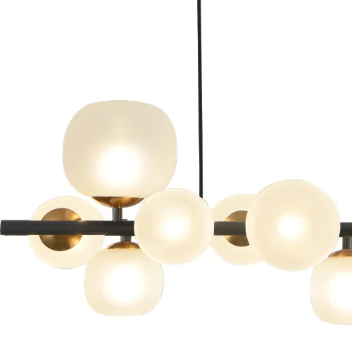 LÁMPARA DE TECHO 10 LUCES HIERRO NEGRO TULIPA BLANCA NICOLETTA