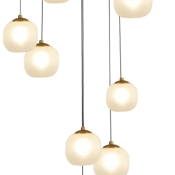 LÁMPARA DE TECHO 16 LUCES HIERRO NEGRO/PAVÓN TULIPA BLANCA NICOLETTA