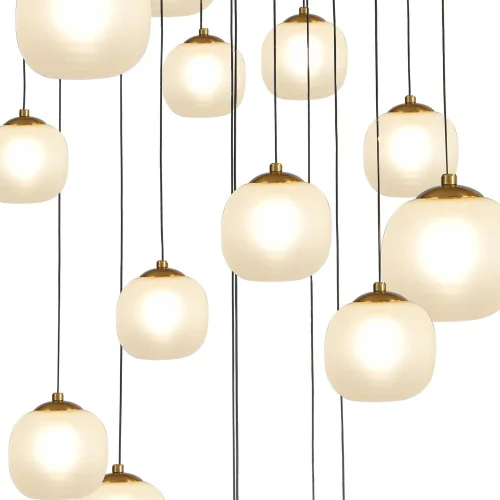 LÁMPARA DE TECHO 16 LUCES HIERRO NEGRO/PAVÓN TULIPA BLANCA NICOLETTA