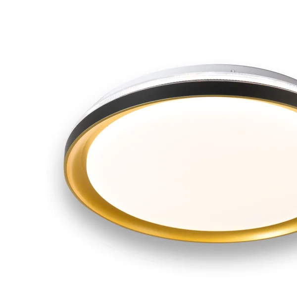 PLAFÓN DE TECHO LED 35 W REGULABLE C/MANDO NEGRO/DORADO SHIRLEY