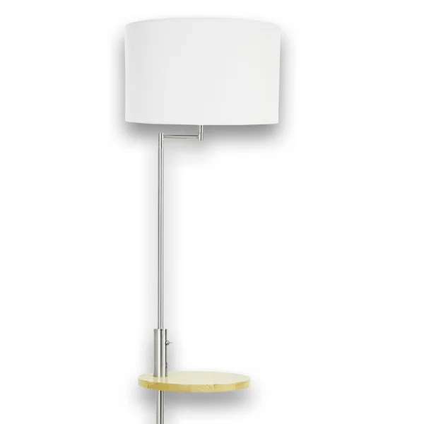 LÁMPARA DE PIE NÍQUEL SATINADO E27 USB PORTIA