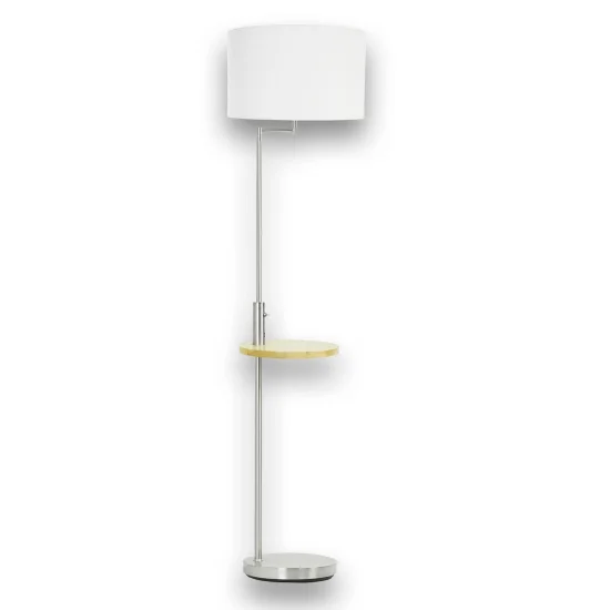 LÁMPARA DE PIE NÍQUEL SATINADO E27 USB PORTIA