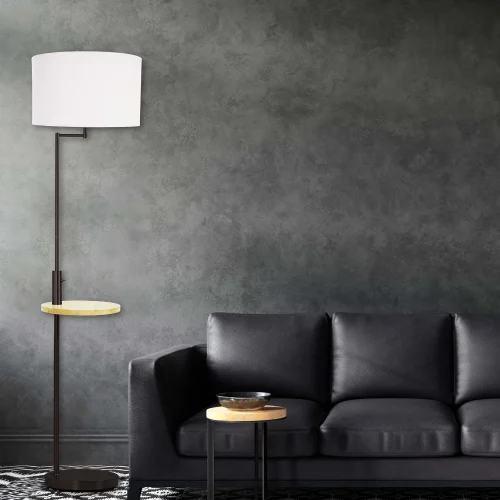 LÁMPARA DE PIE NEGRO E27 USB PORTIA LÁMPARA DE PIE NEGRO E27 USB PORTIA