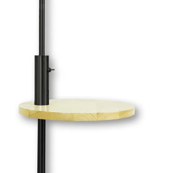 LÁMPARA DE PIE NEGRO E27 USB PORTIA LÁMPARA DE PIE NEGRO E27 USB PORTIA