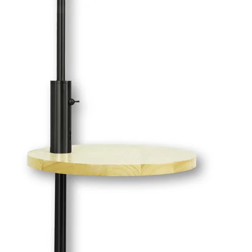 LÁMPARA DE PIE NEGRO E27 USB PORTIA LÁMPARA DE PIE NEGRO E27 USB PORTIA