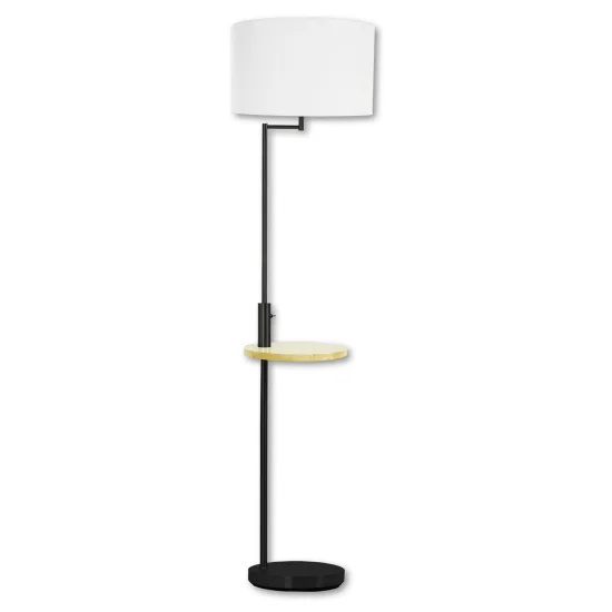 LÁMPARA DE PIE NEGRO E27 USB PORTIA