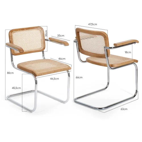 SILLA WEBSTER CON REPOSABRAZOS RATTAN NATURAL