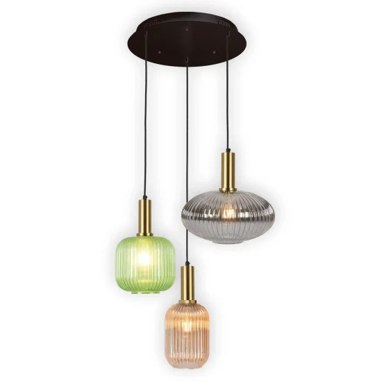 LÁMPARA DE TECHO 3 LUCES TULIPAS COMBINADAS Ø40 E27 SHELBY 2