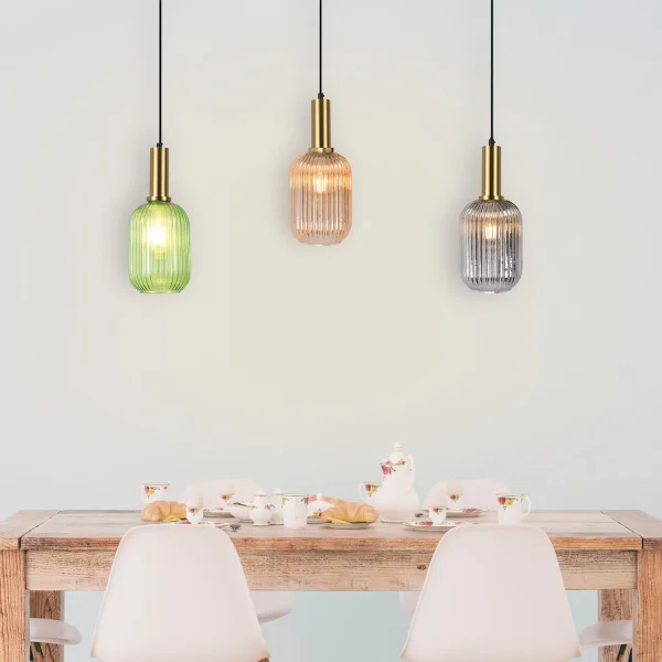 LÁMPARA DE TECHO 1 LUZ TULIPA FUMÉ E27 SHELBY