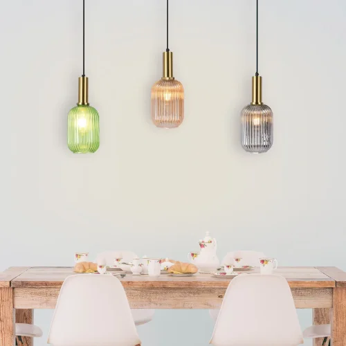 LÁMPARA DE TECHO 1 LUZ TULIPA FUMÉ E27 SHELBY