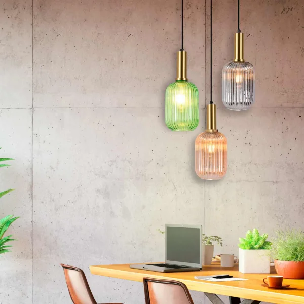 LÁMPARA DE TECHO 1 LUZ TULIPA FUMÉ E27 SHELBY