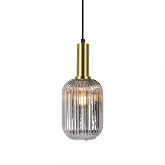LÁMPARA DE TECHO 1 LUZ TULIPA FUMÉ E27 SHELBY