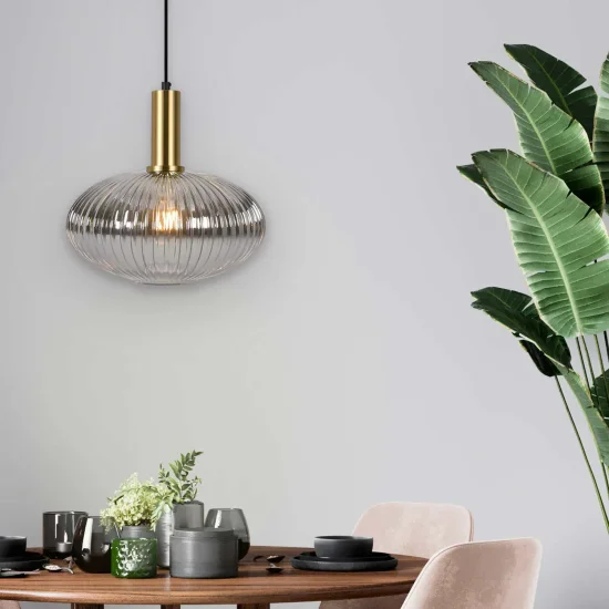 LÁMPARA DE TECHO 1 LUZ TULIPA FUMÉ Ø30 E27 SHELBY