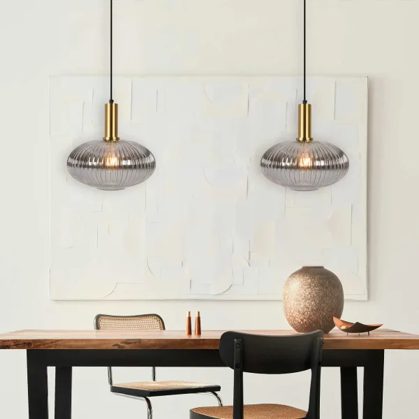 LÁMPARA DE TECHO 1 LUZ TULIPA FUMÉ Ø30 E27 SHELBY