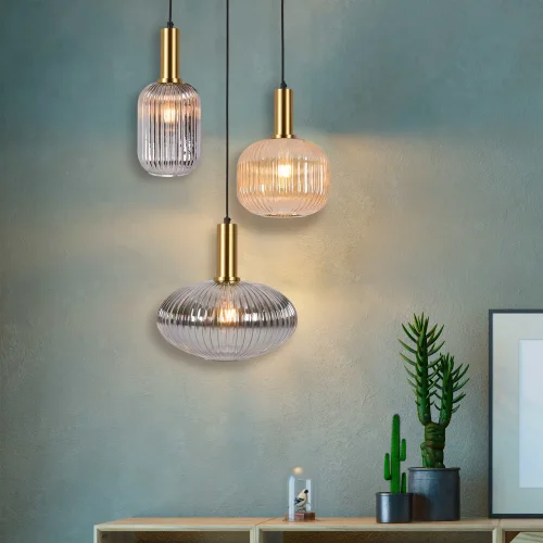 LÁMPARA DE TECHO 3 LUCES TULIPAS COMBINADAS ÁMBAR/FUMÉ Ø40 E27 SHELBY LÁMPARA DE TECHO 3 LUCES TULIPAS COMBINADAS ÁMBAR/FUMÉ Ø40 E27 SHELBY