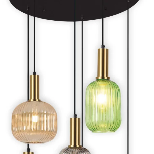 LÁMPARA DE TECHO 6 LUCES TULIPAS COMBINADAS Ø70 E27 SHELBY