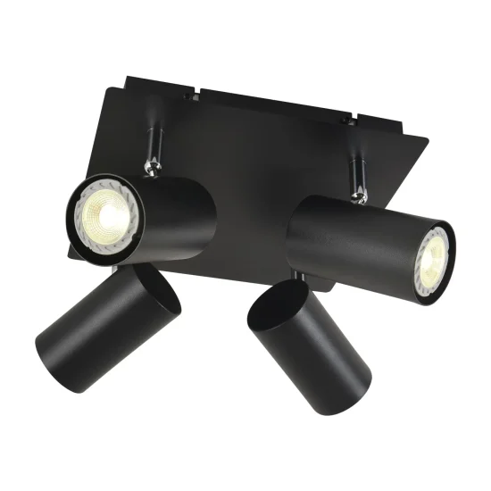 PLAFÓN 4 LUCES NEGRO GU10 ADARA 2