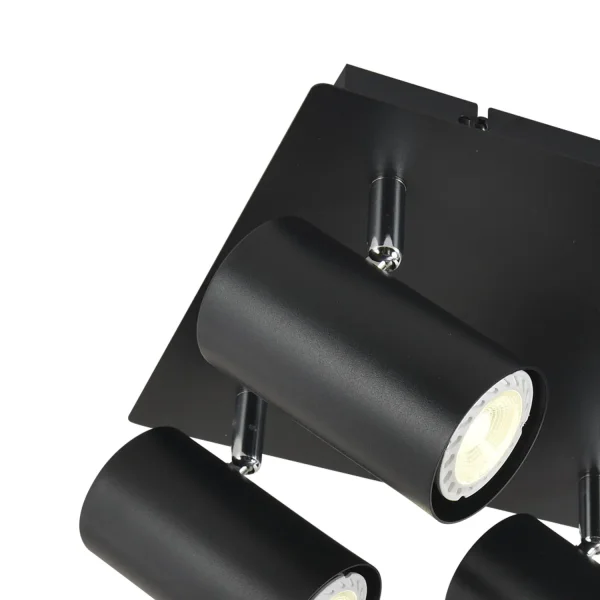 PLAFÓN 4 LUCES NEGRO GU10 ADARA