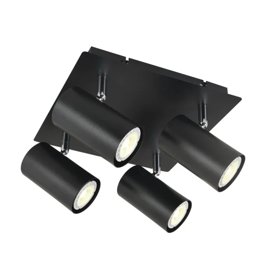 PLAFÓN 4 LUCES NEGRO GU10 ADARA