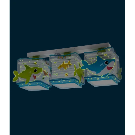 PLAFÓN INFANTIL 3 LUCES LITTLE SHARK E27 2