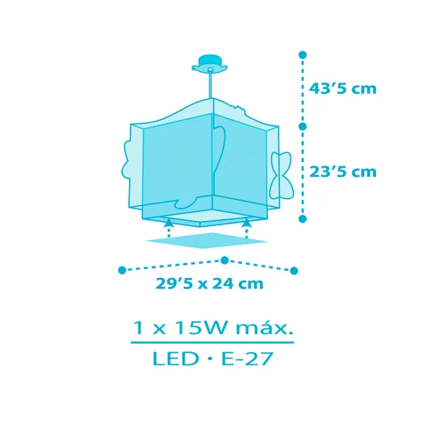 LÁMPARA COLGANTE INFANTIL LITTLE SHARK E27
