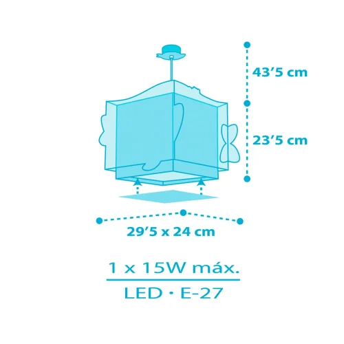 LÁMPARA COLGANTE INFANTIL LITTLE SHARK E27