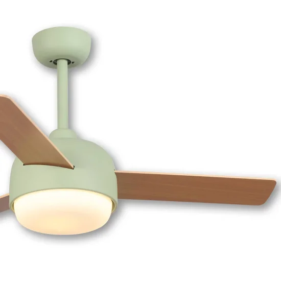 VENTILADOR DE TECHO CON LUZ 24 W MOTOR DC 3 ASPAS VERDE/MADERA RIVERDALE 2