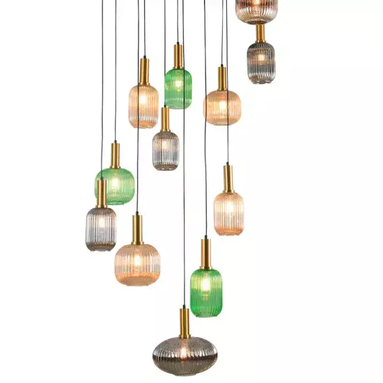 LÁMPARA DE TECHO 12 LUCES TULIPAS COMBINADAS ∅ 100 SHELBY 2