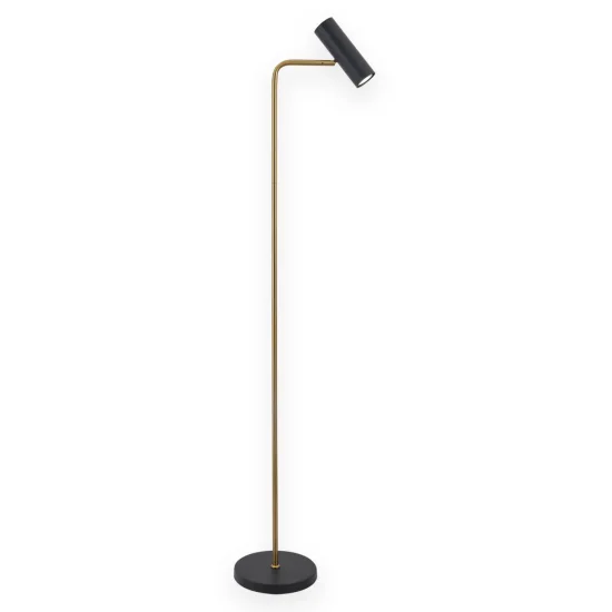 LÁMPARA DE PIE ACERO DORADO/NEGRO ADARA