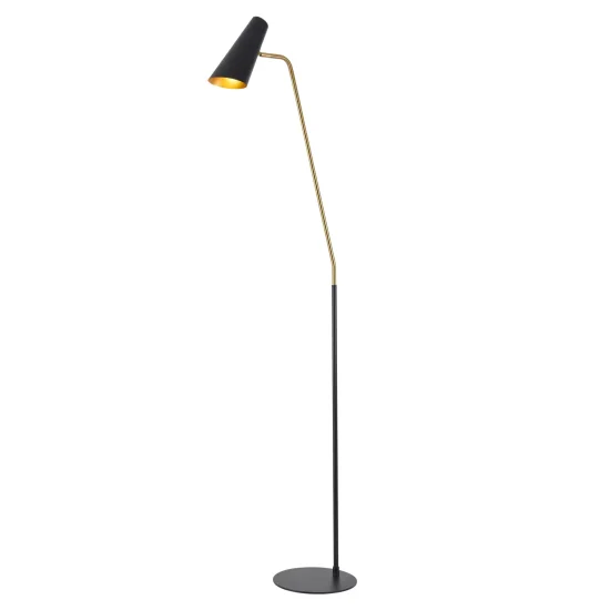 LÁMPARA DE PIE ACERO DORADO/NEGRO BAILEY