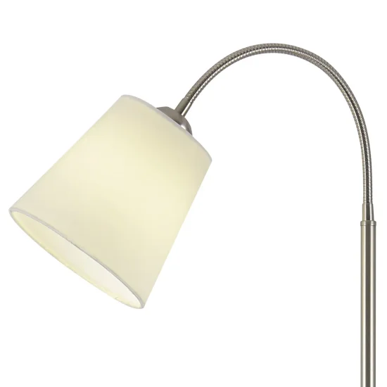 LÁMPARA DE PIE NÍQUEL SATINADO PANTALLA BLANCA PAYTON 2
