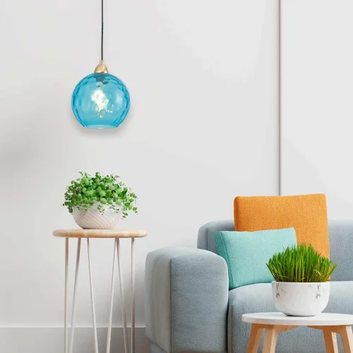 LÁMPARA DE TECHO 1 LUZ TULIPA AZUL NERIUM LÁMPARA DE TECHO 1 LUZ TULIPA AZUL NERIUM