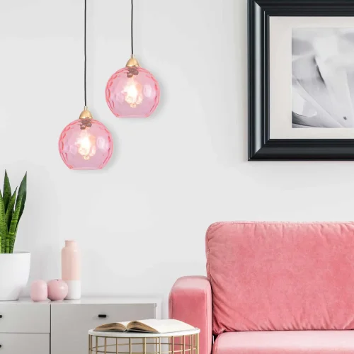 LÁMPARA DE TECHO 1 LUZ TULIPA ROSA NERIUM