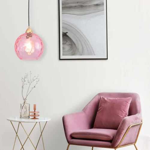 LÁMPARA DE TECHO 1 LUZ TULIPA ROSA NERIUM