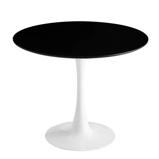 TAVOLO SAN ANTONI Ø120 CM GAMBA BIANCA PIANO NERO